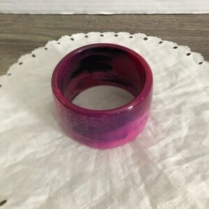 Vtg Marbled Lucite Thick Bangle